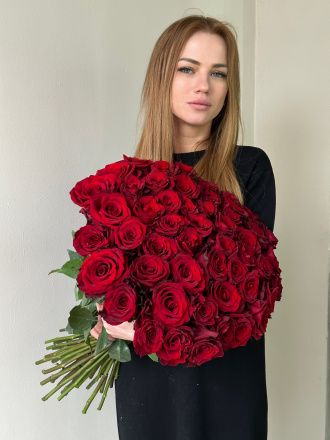 Элитные Красные Розы 51 шт.