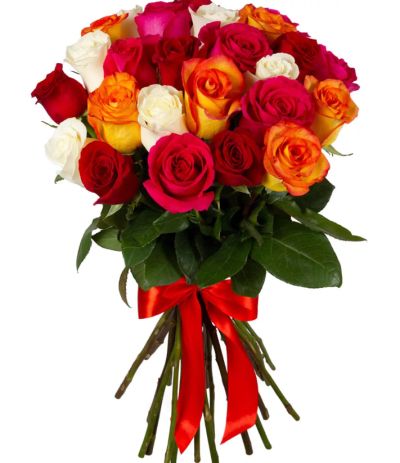 Роза Эквадор «Радужная» (50 см, разноцветная)