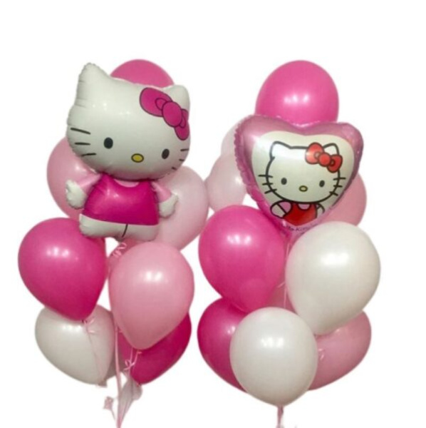 Композиция из воздушных шаров с Hello Kitty #1